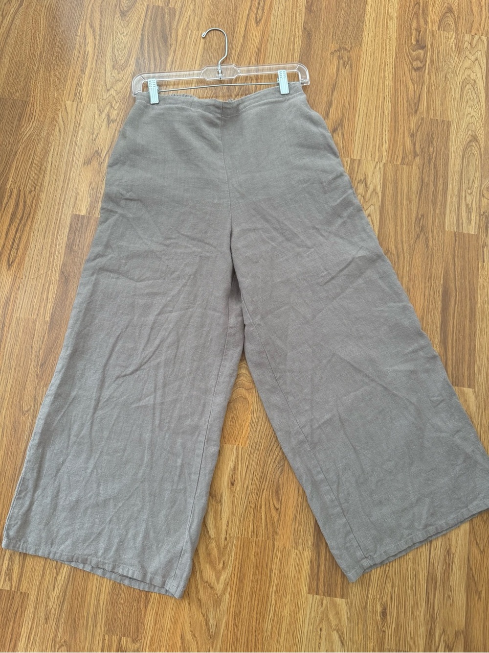 Flax Heavy Linen Cropped Wide Leg Pants Small